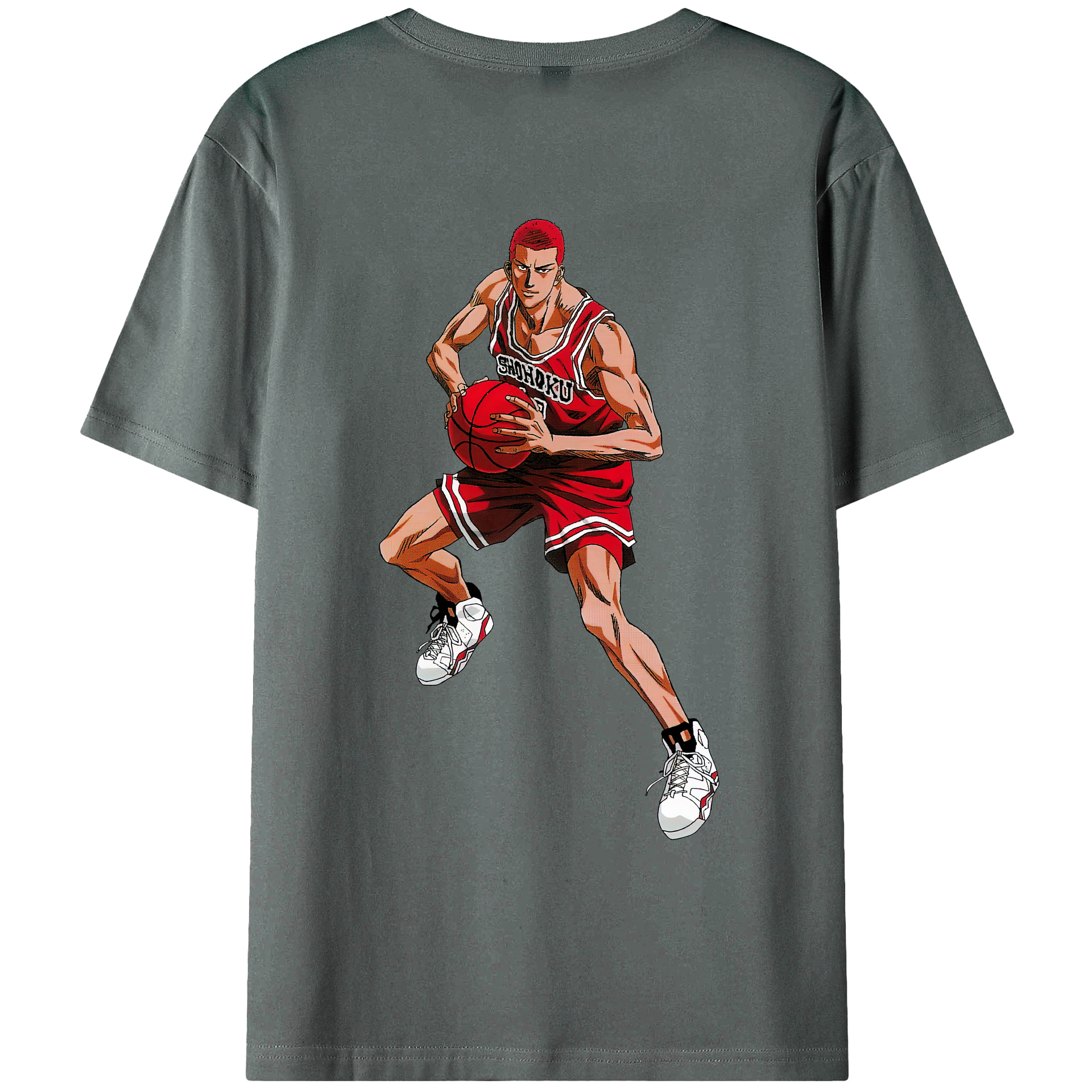 （画像用） SLAM DUNK／スラムダンク 綿100％ メンズ半袖Tシャツ（バックプリント） 通気性